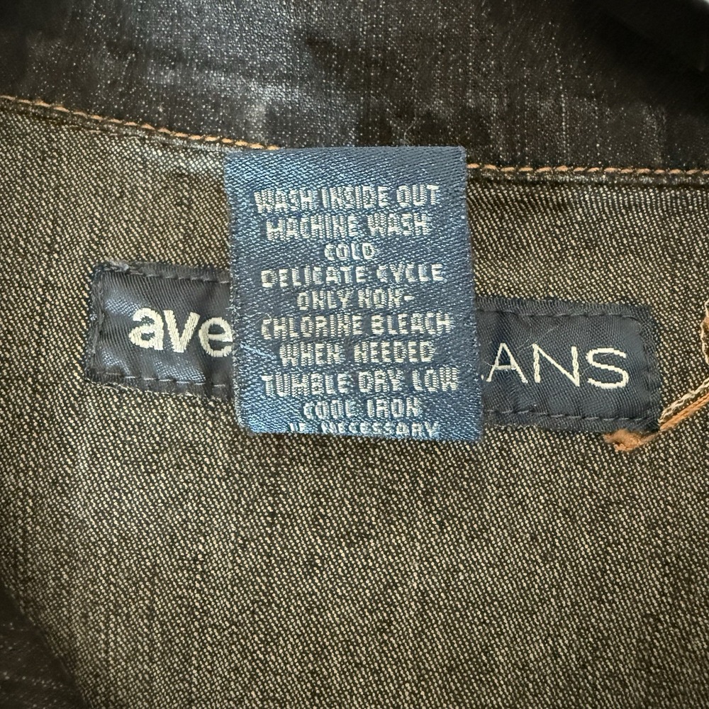 AVENUE JEANS Beaded Embroidered Denim Jacket 1X 18/20 Blue Button Front 4 Pocket - Picture 11 of 11